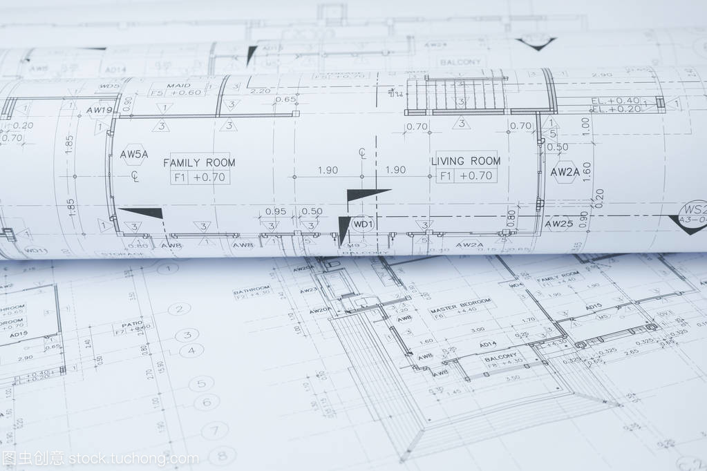 蓝图上的家园 建筑绘图纸卷与住宅建设的设计艺术